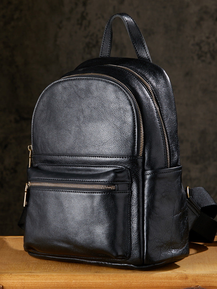 Women's Full Grain Leather Backpack Genuine Leather College Bag for Work or Travel RockCow Leather Studio