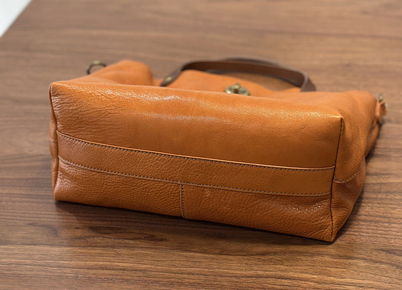 Genuine Leather Purse for Ladies, Full Grain Leather Crossbody with Removable Strap, Leather Convertible Satchel Bag RockCow Leather Studio