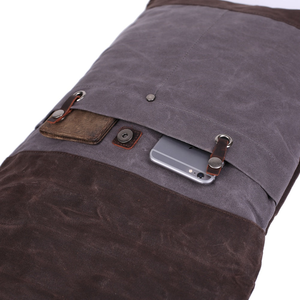 Flash Sale Waxed Canvas Leather Backpack, Student Backpack, Rucksack, School Backpack MC16950 RockCow Leather Studio