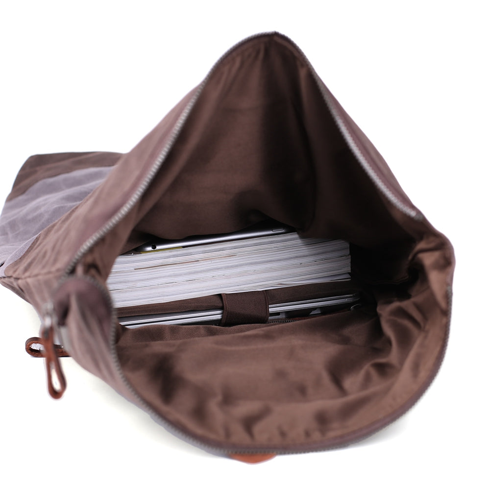 Flash Sale Waxed Canvas Leather Backpack, Student Backpack, Rucksack, School Backpack MC16950 RockCow Leather Studio