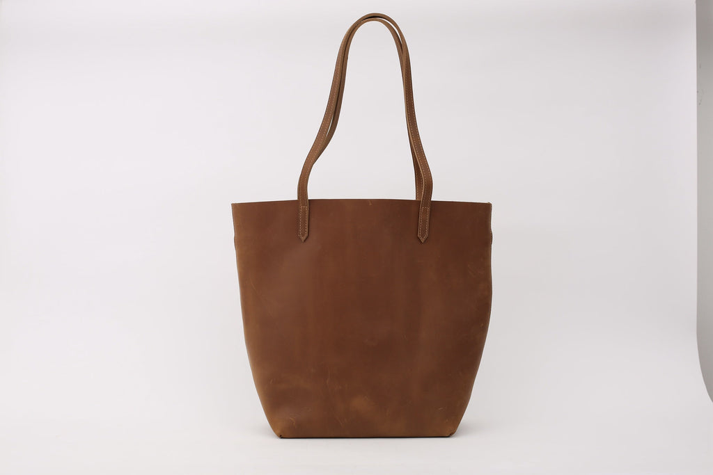 Crazy Horse Leather Tote Bag Vintage Leather Handbag Big Capacity Women Everyday Tote RockCow Leather Studio