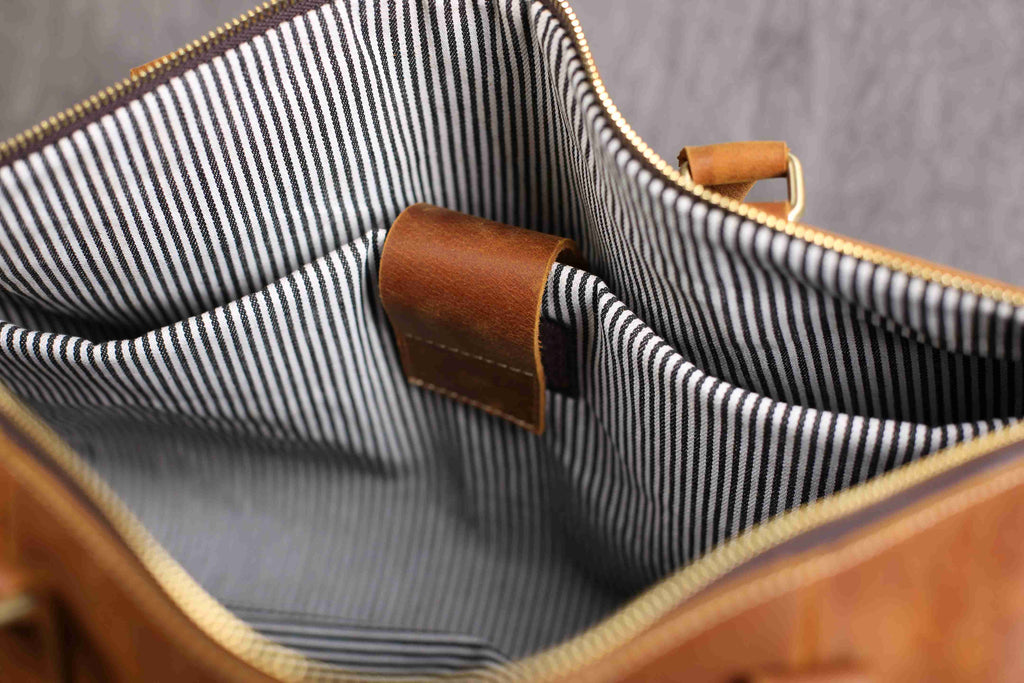 Vintage Crazy Horse Leather Duffle, Weekender with Shoe Compartment RockCow Leather Studio