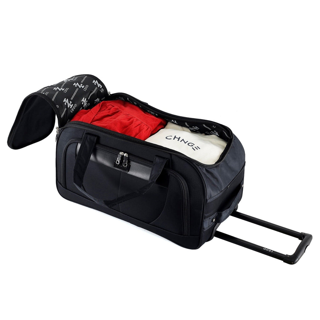 IZOD Carol 20" Lightweight Soft Shell Rolling Duffel Bag with Wheels and Telescopic Handle – Travel-Ready Luggage Duffel - LuggageDesigners