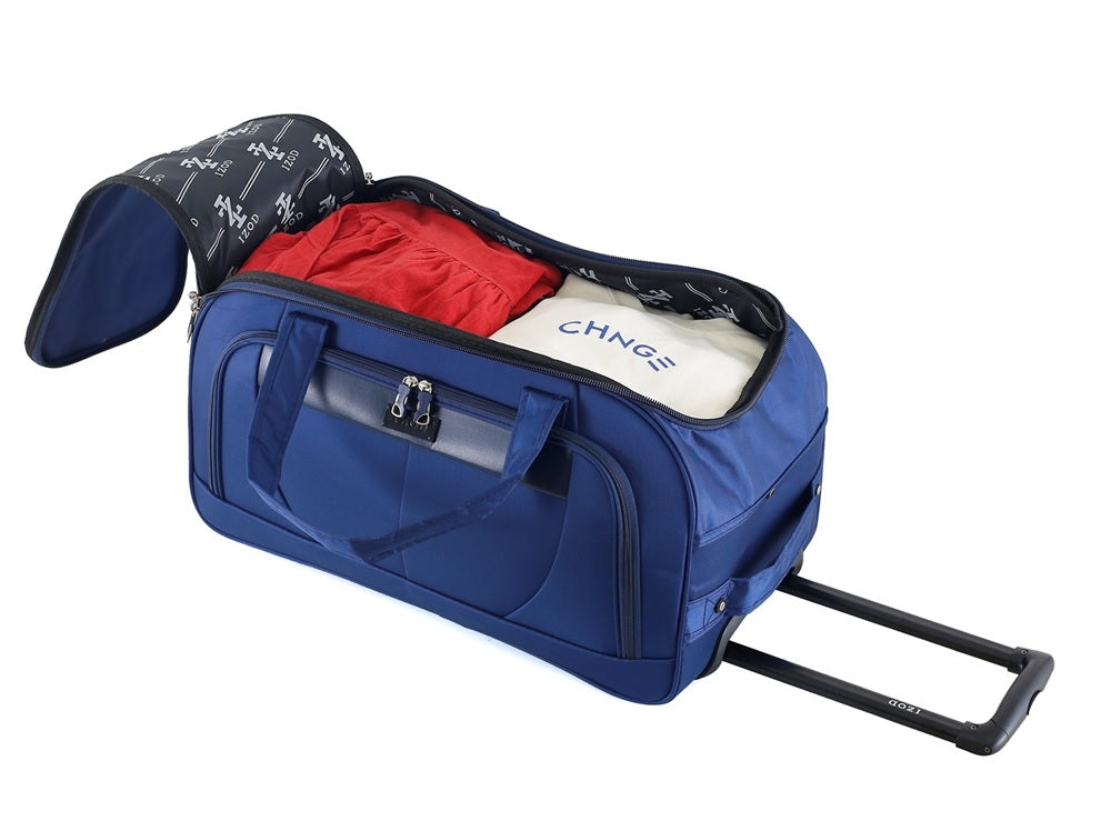 IZOD Carol 20" Lightweight Soft Shell Rolling Duffel Bag with Wheels and Telescopic Handle – Travel-Ready Luggage Duffel - LuggageDesigners