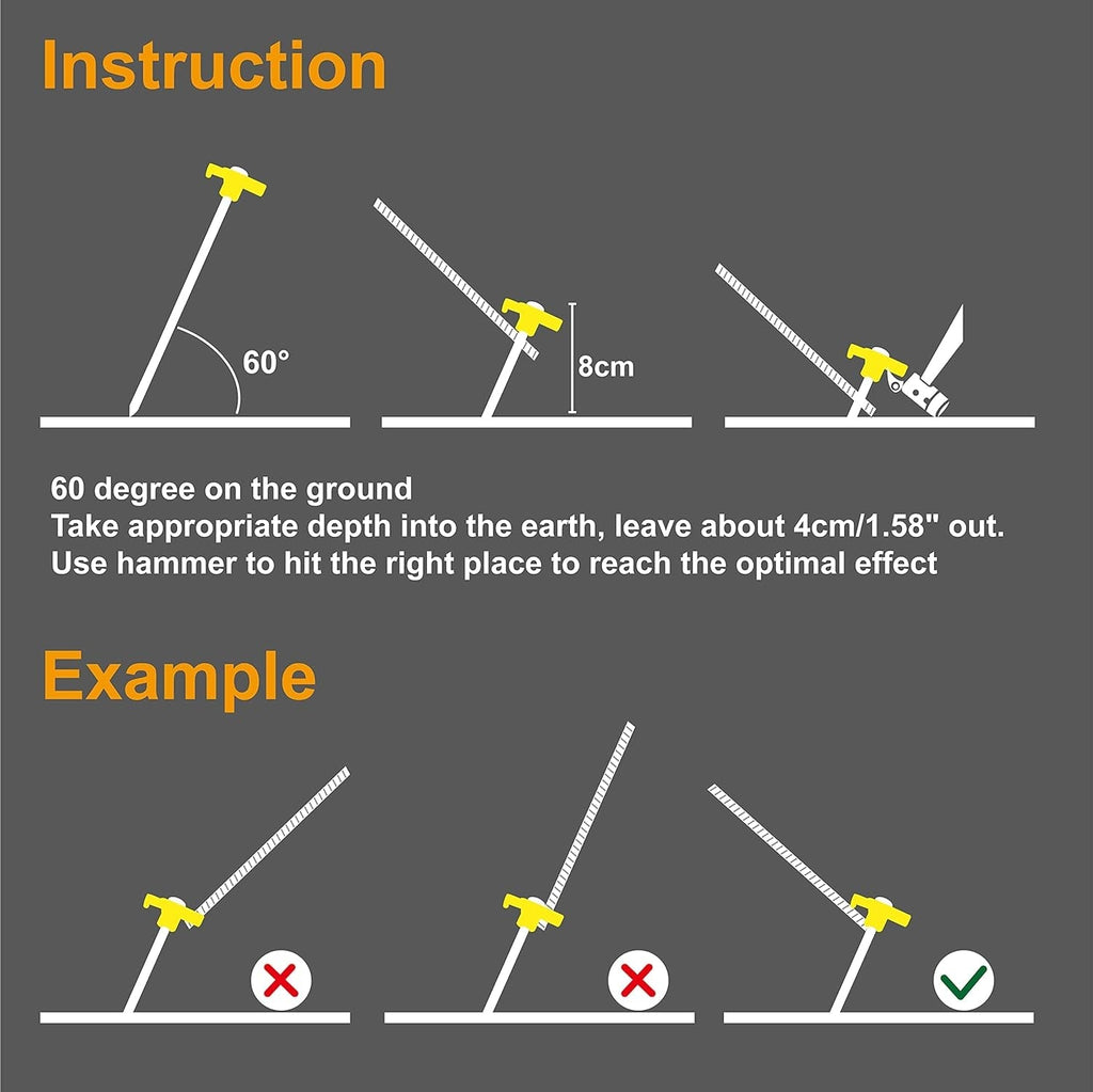 8 Inch Tent Stakes 10 Pcs Non-Rust Metal Ground Anchors, Heavy Duty Spikes with 4 Ropes for Outdoor Camping, Yellow Rnispir Store