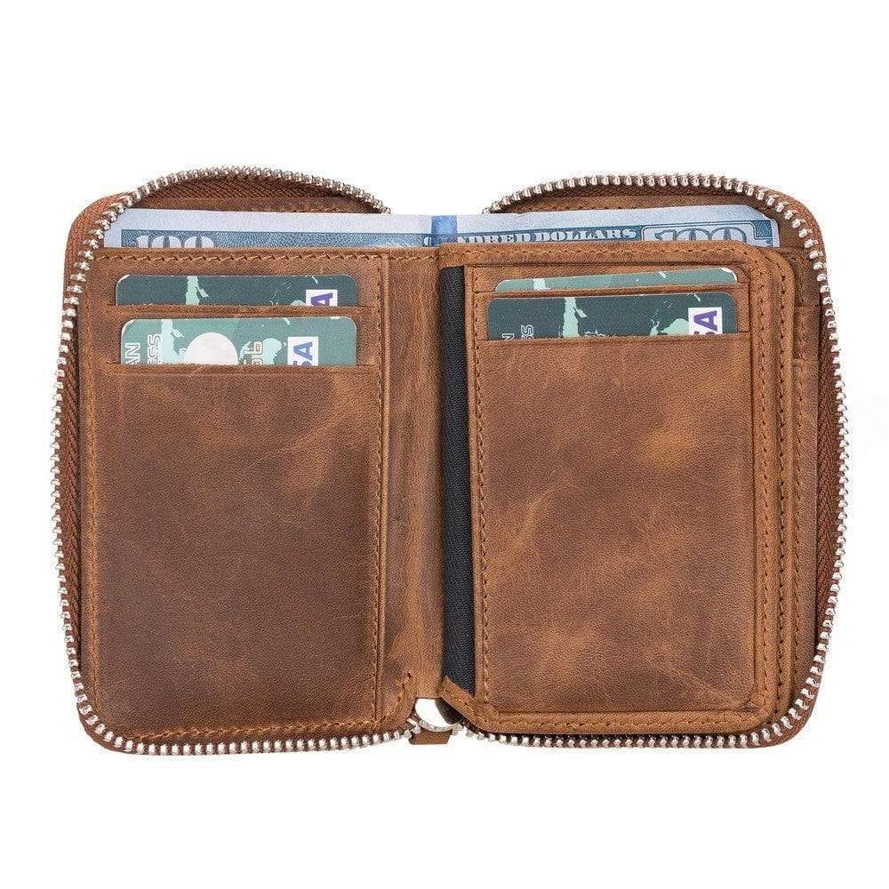 Elvis Leather Zipper Wallet - LuggageDesigners