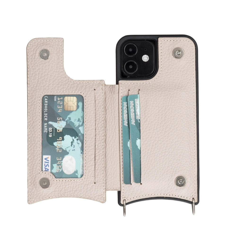 Saff iPhone 12 Mini Leather Case with Shoulder Strap Mizuri Leather