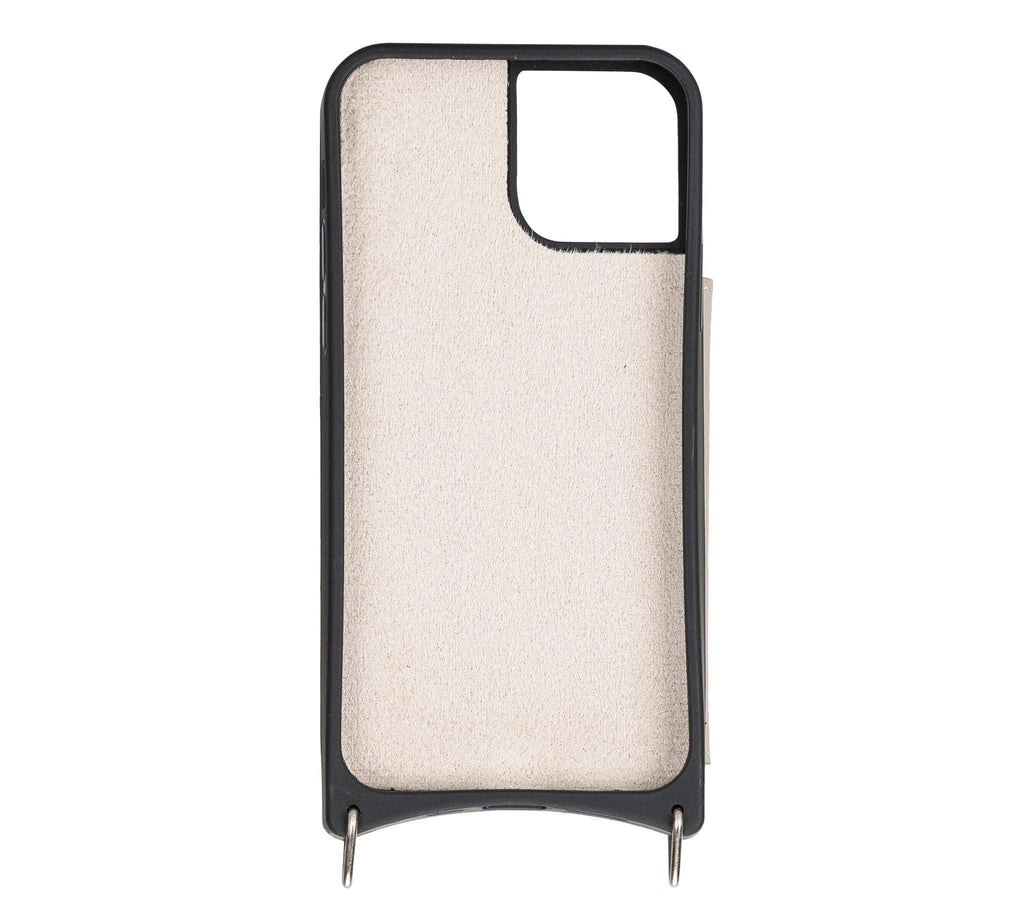 Saff iPhone 12 / 12 Pro Leather Case with Shoulder Strap Mizuri Leather