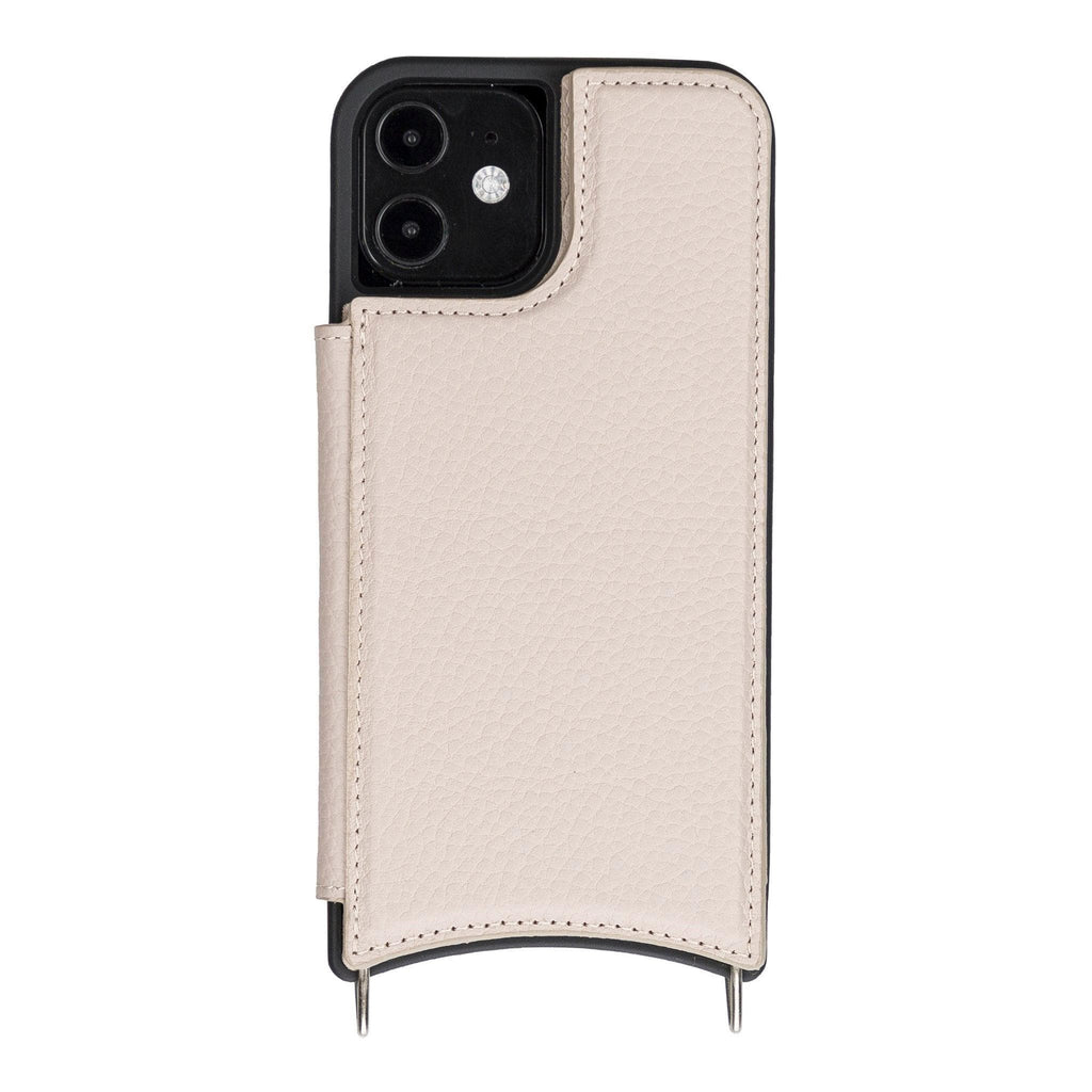 Saff iPhone 12 / 12 Pro Leather Case with Shoulder Strap Mizuri Leather
