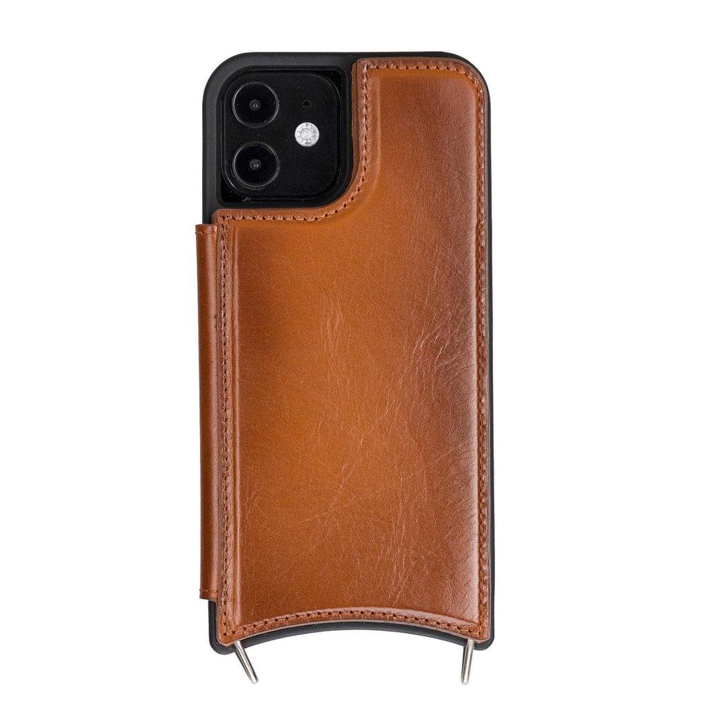 Saff iPhone 12 Mini Leather Case with Shoulder Strap Mizuri Leather