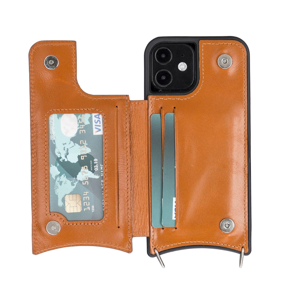 Saff iPhone 12 Pro Max Leather Case with Shoulder Strap Mizuri Leather