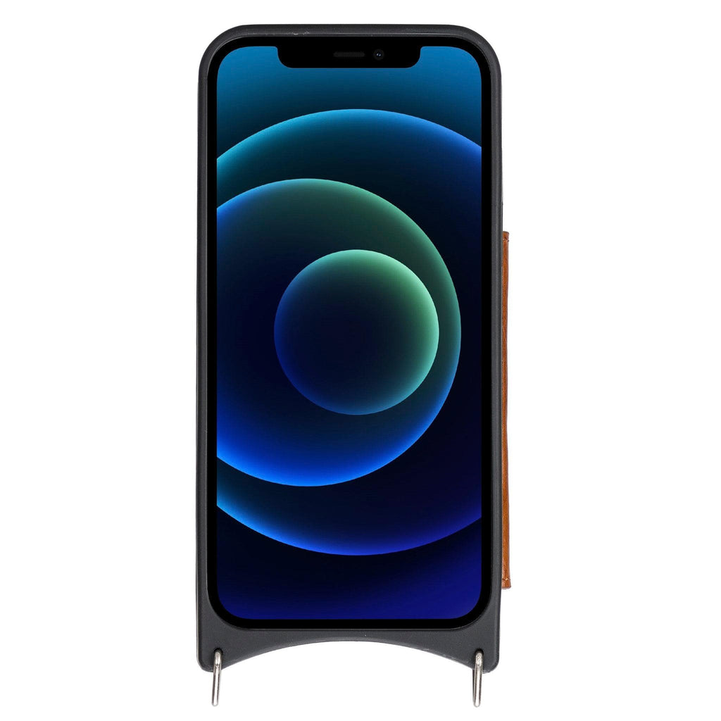 Saff iPhone 12 Pro Max Leather Case with Shoulder Strap Mizuri Leather