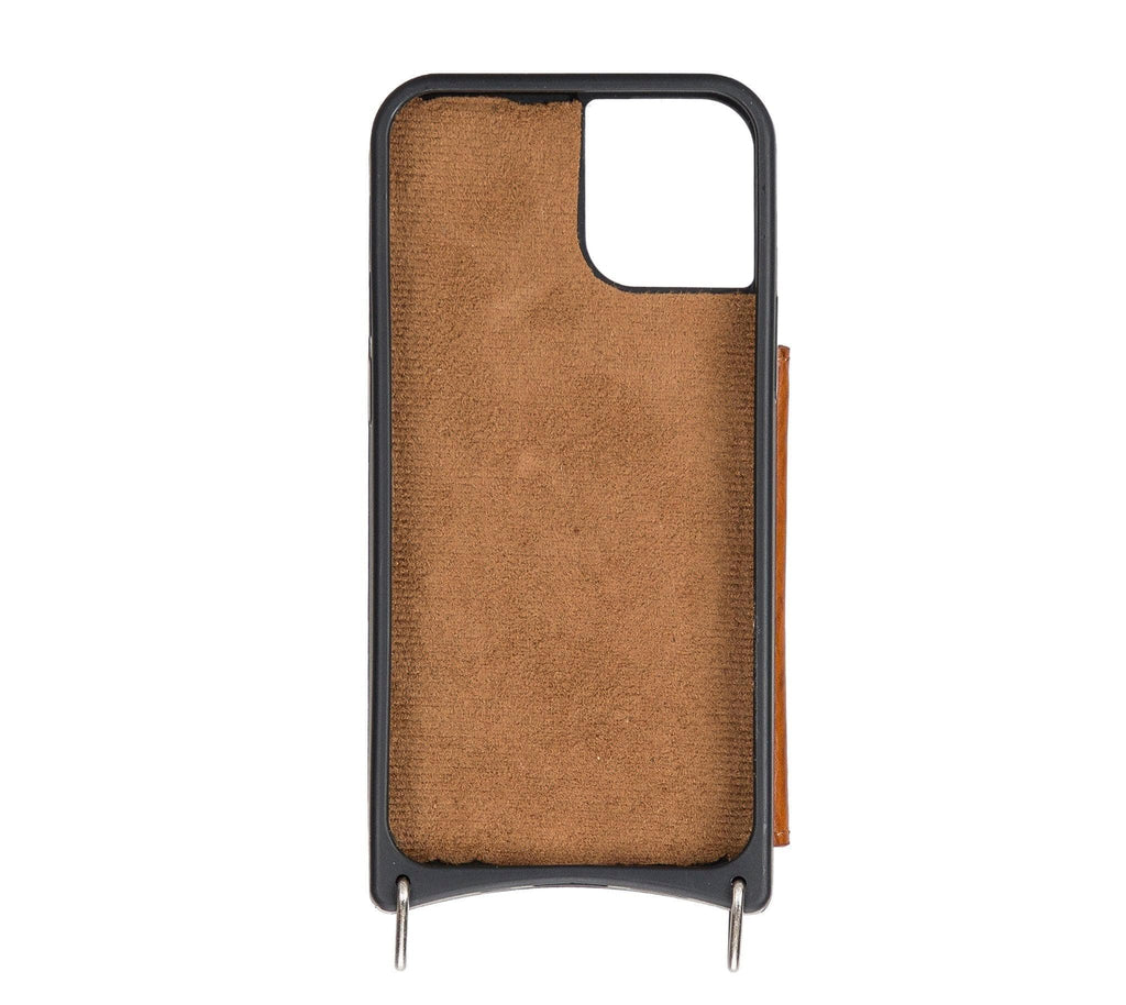 Saff iPhone 12 Mini Leather Case with Shoulder Strap Mizuri Leather