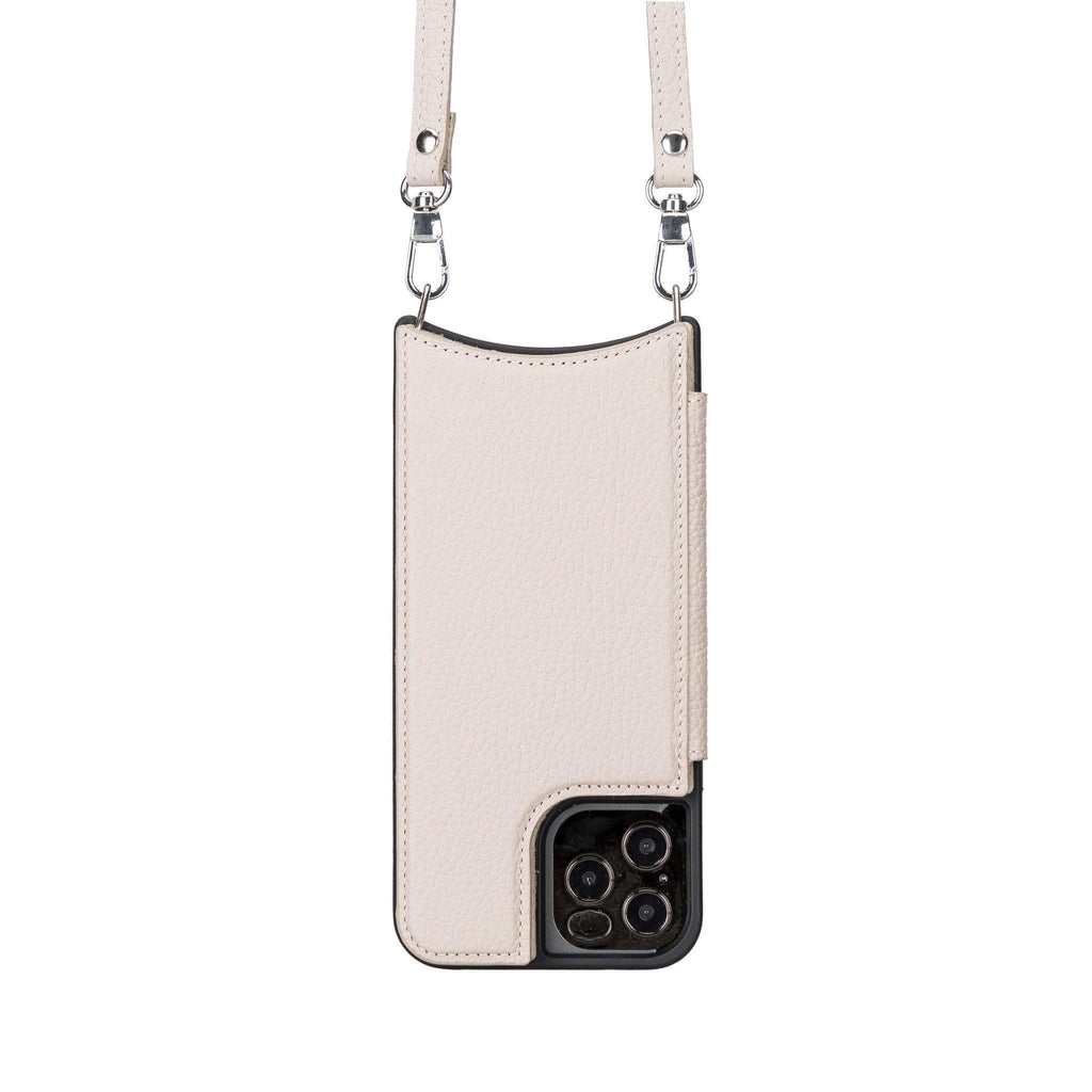 Saff iPhone 12 / 12 Pro Leather Case with Shoulder Strap Mizuri Leather