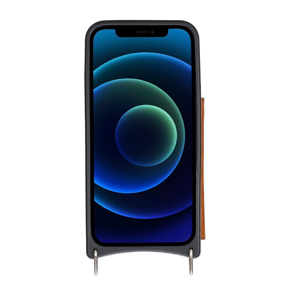 Saff iPhone 12 Pro Max Leather Case with Shoulder Strap Mizuri Leather