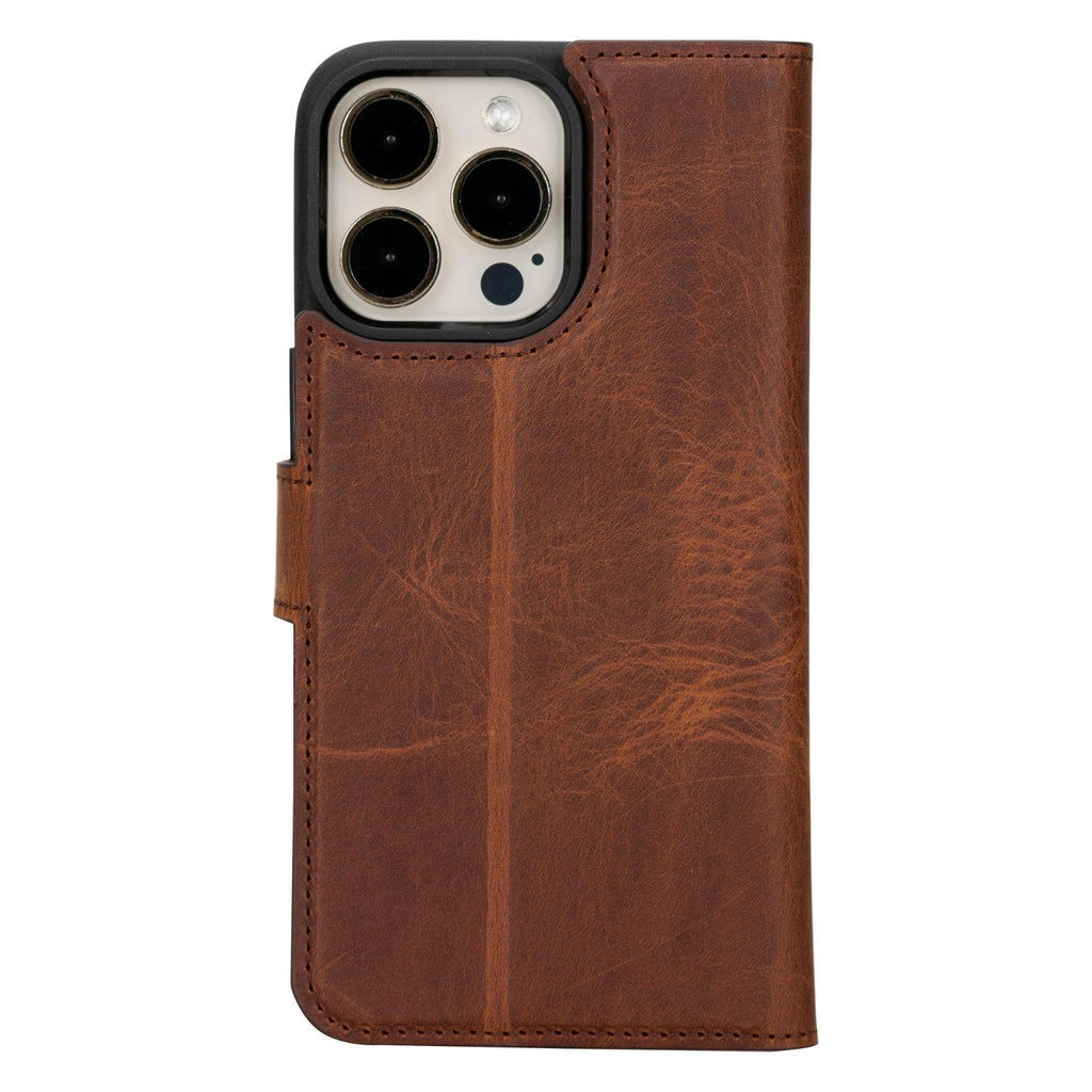 Magic iPhone 15 Pro Detachable Leather Wallet Case - LuggageDesigners