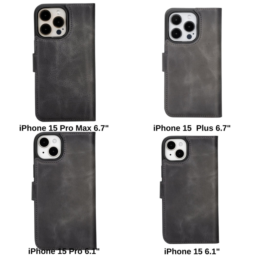 Magic iPhone 15 Pro Max Detachable Leather Wallet Case Mizuri Leather