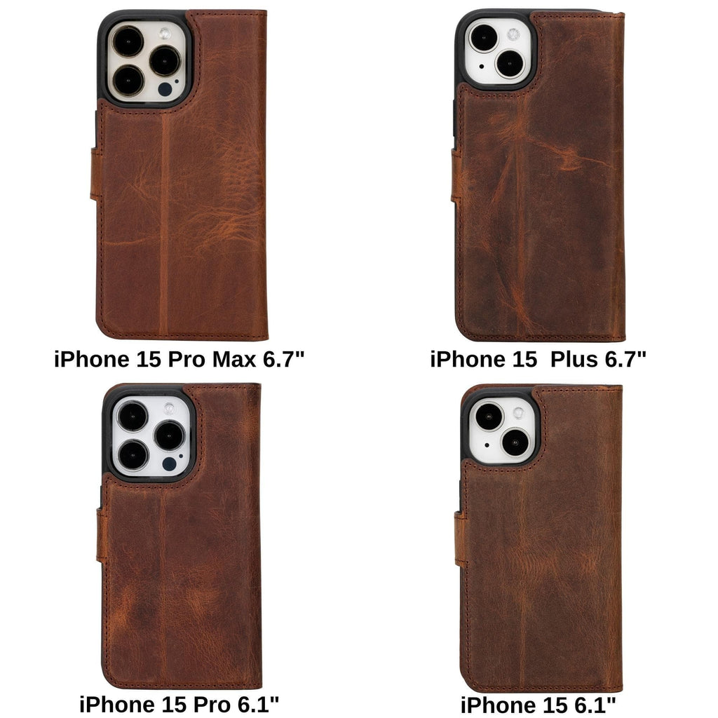 Magic iPhone 15 Pro Max Detachable Leather Wallet Case Mizuri Leather
