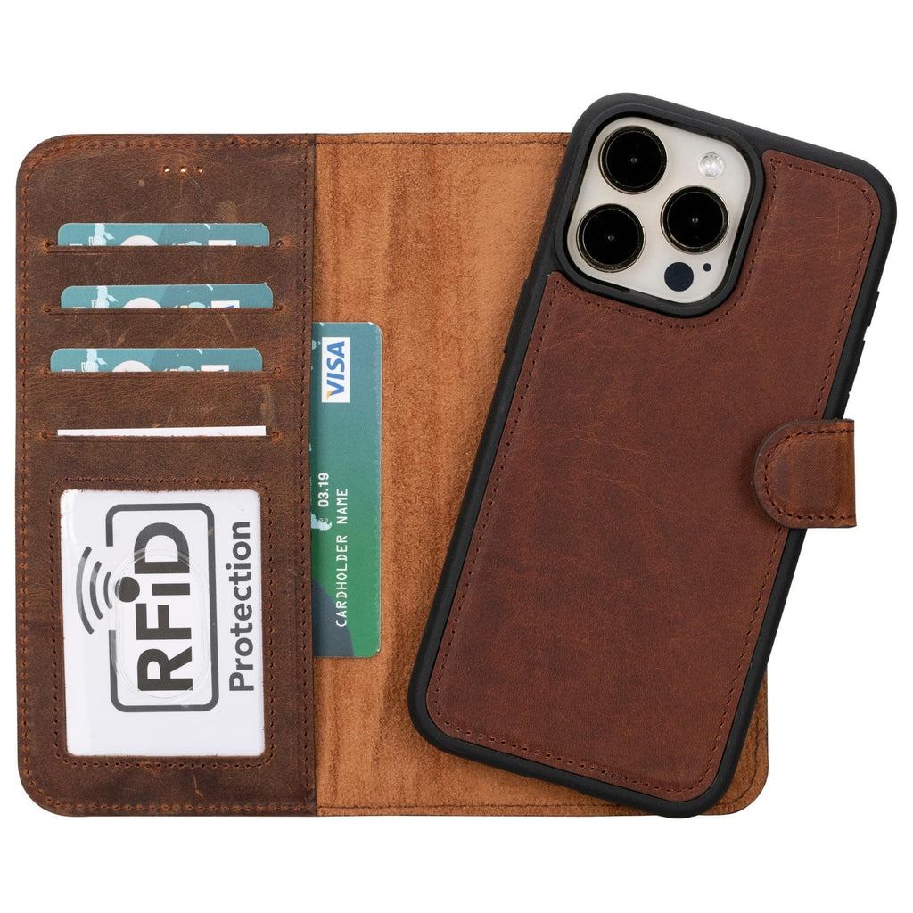Magic iPhone 15 Pro Max Detachable Leather Wallet Case Mizuri Leather