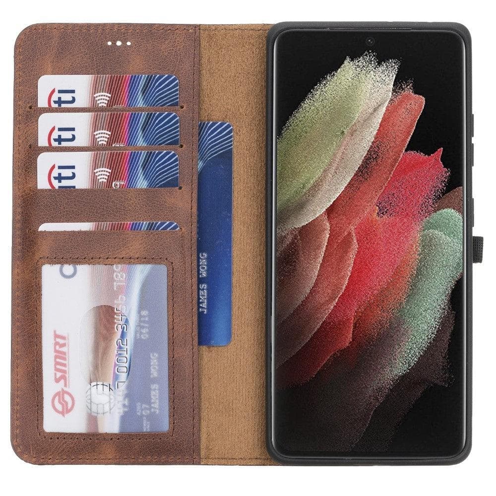 Magic Samsung Galaxy S21 Leather Detachable Wallet Case - LuggageDesigners