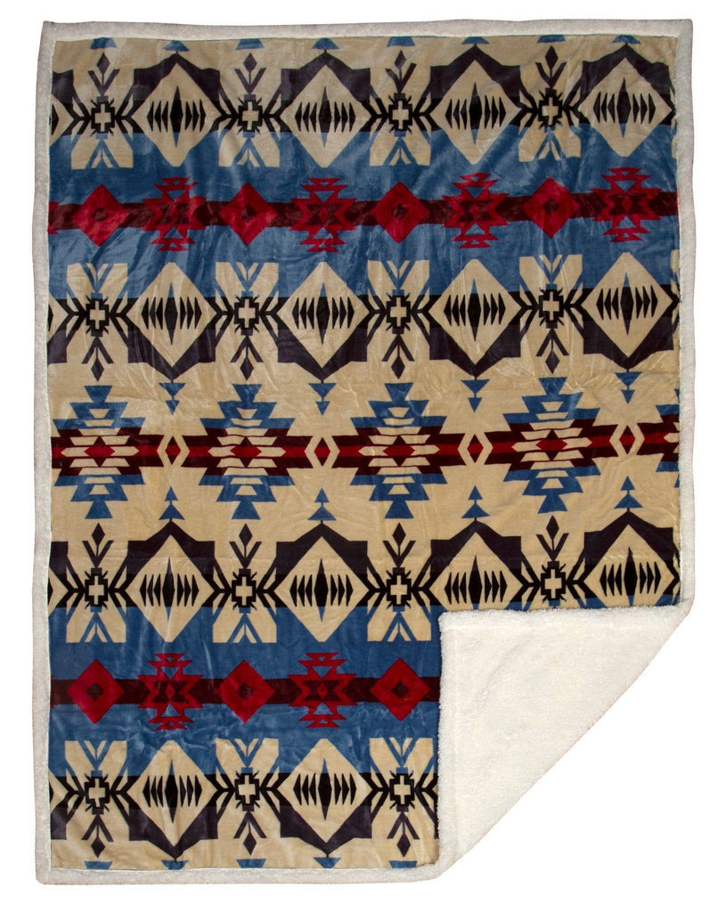 Blue River Plush Throw Cowhide and Conchos