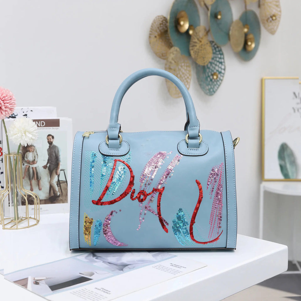 Fashionable Portable Sequin Embroidered Messenger Bag Trendy Attic Store01