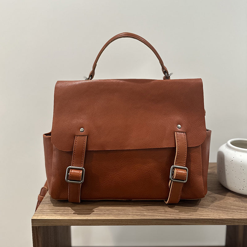 Vintage Womens Leather Backpack, Handmade Full Grain Leather Backpack, Women's Leather Backpack for School RockCow Leather Studio