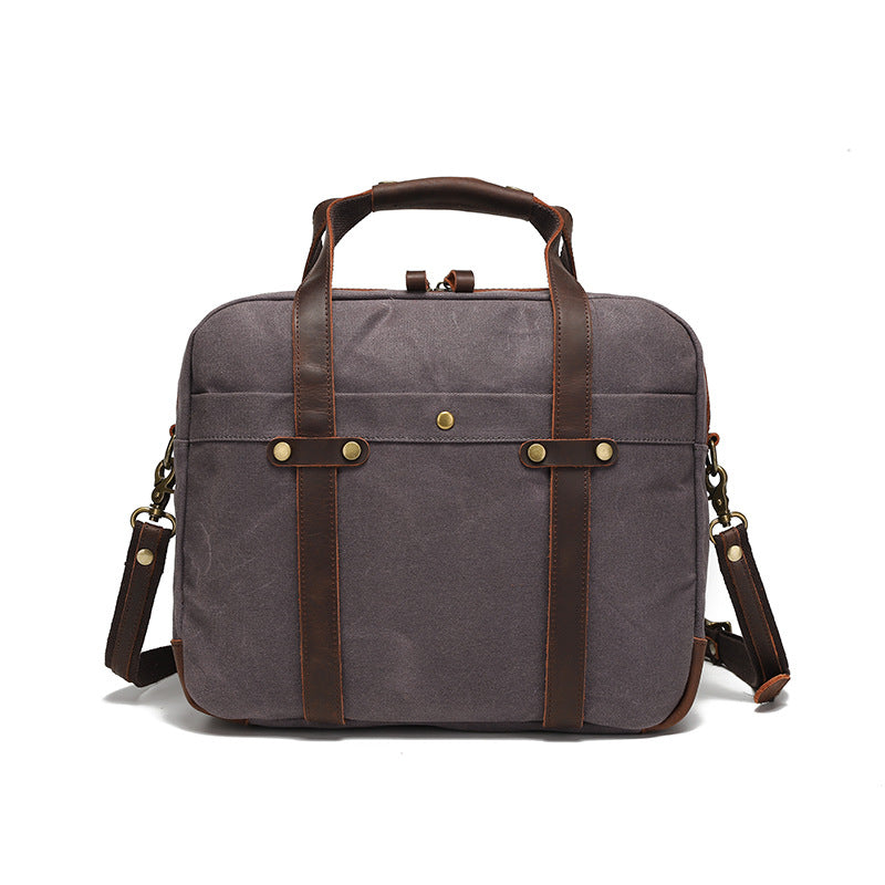 Waxed Canvas Vintage Travel Men's Briefcase Social Buzz eSIMs