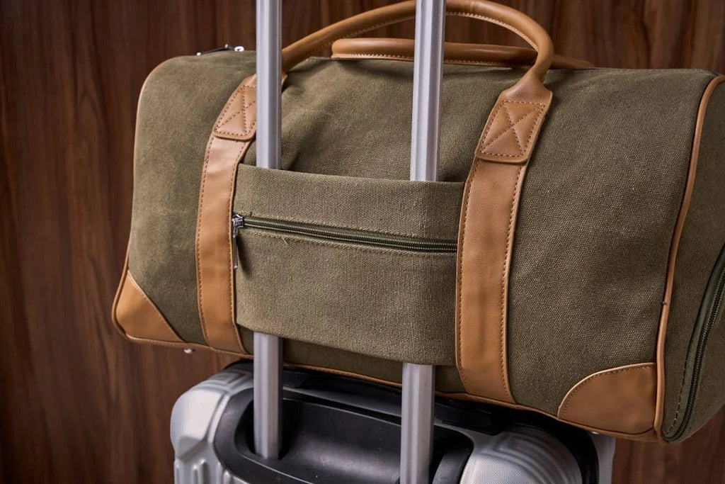 Personalized Weekender Bag with Shoes Compartment, Embroidered Travel Bag RockCow Leather Studio