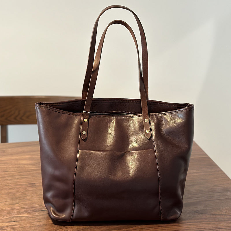 Large Capacity Leather Tote Bag, Leather Travel Tote Bag for Women, Full Grain Leather Shoulder Bag for Work RockCow Leather Studio