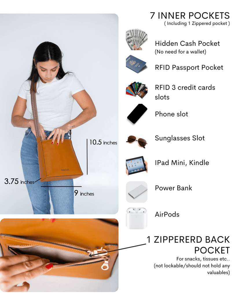 Thafael Crossbody Travel Bag – Anti-Theft, Vegan Cactus Leather (Limited Edition) Thafael