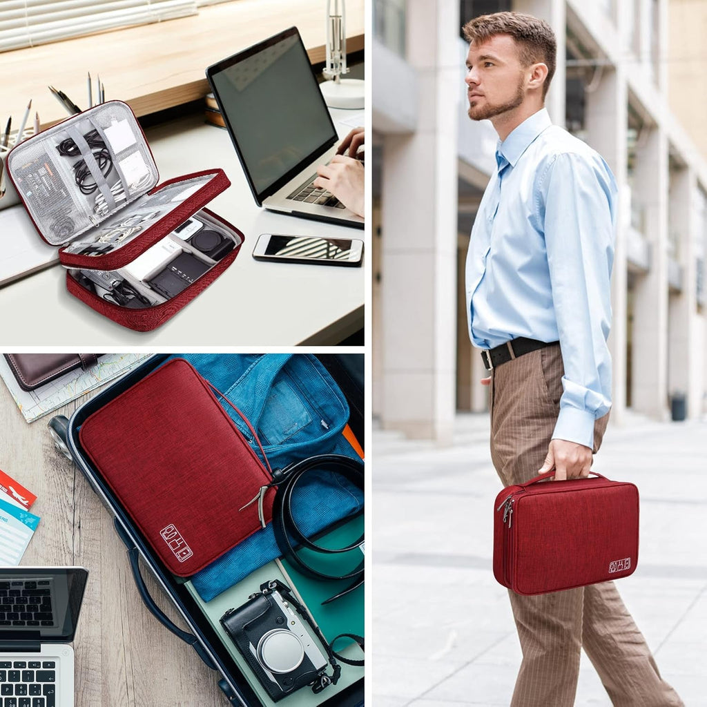 Electronics Organizer Travel, Travel Cord Organizer Case, Compact Electronics Accessories Bag for Cable, Cord, Charger, Phone Rnispir Store