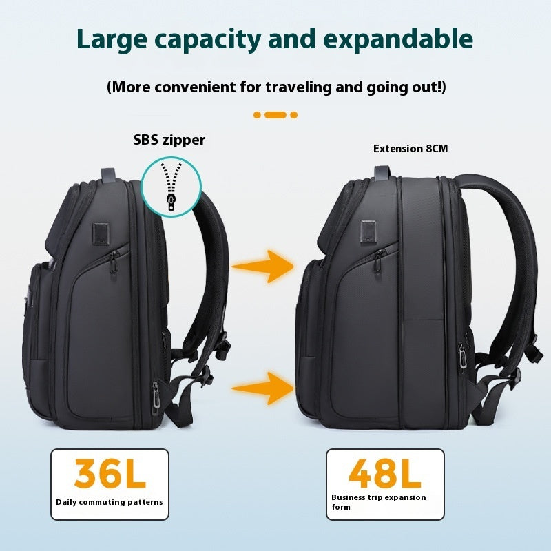 Business Casual Large Capacity Scalable Business Trip Travel Laptop Bag Backpack Men Social Buzz eSIMs
