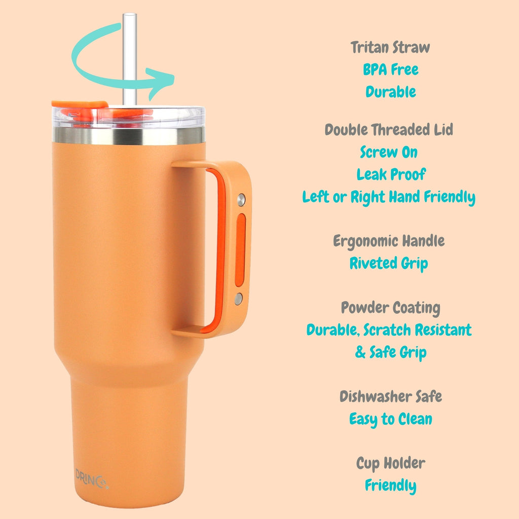 Drinco 40oz Tumbler with Handle (Cantaloupe) Mercantile Mountain