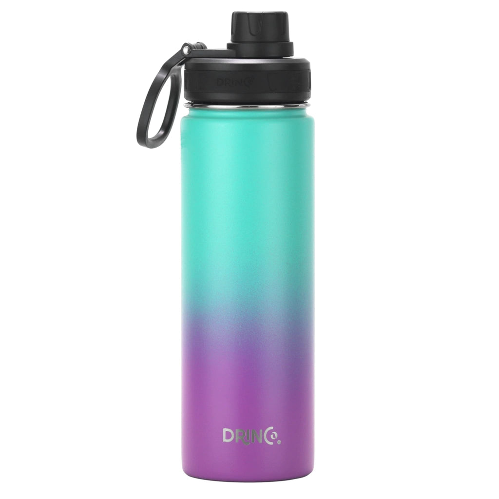 DRINCO® 22oz Stainless Steel Sport Water Bottle - Ombre Fuschia Teal Mercantile Mountain