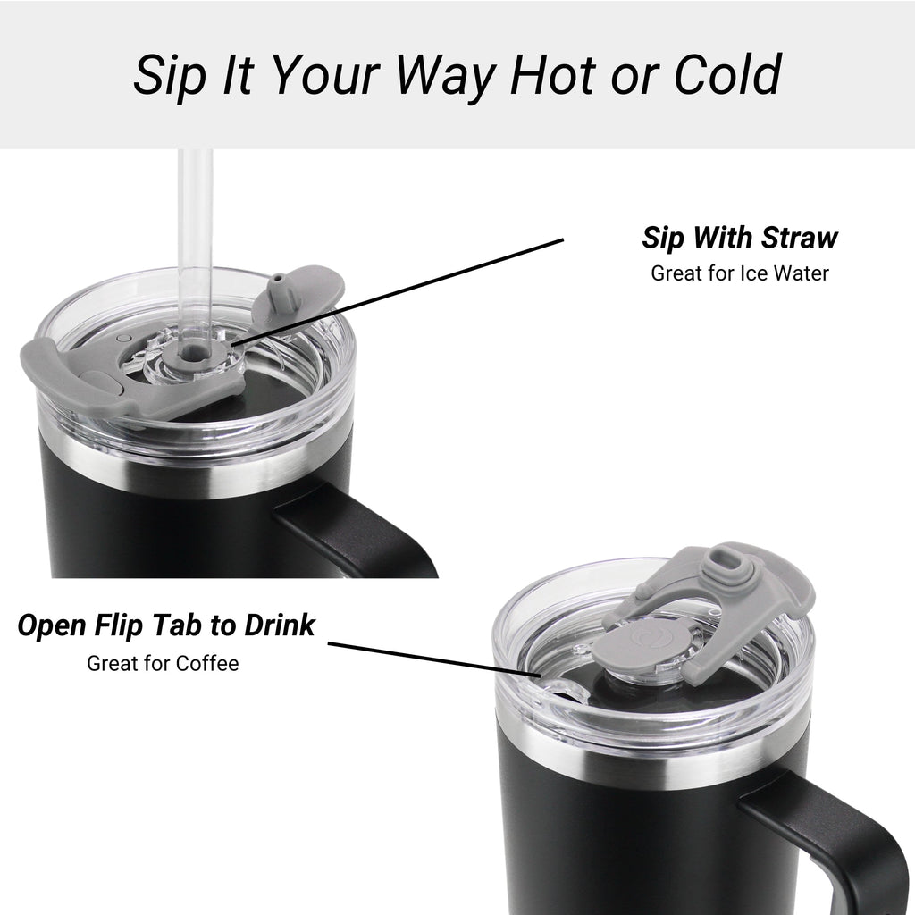 Drinco 30oz BugSur Tumbler with Handle (Black)-USA Flag Mercantile Mountain