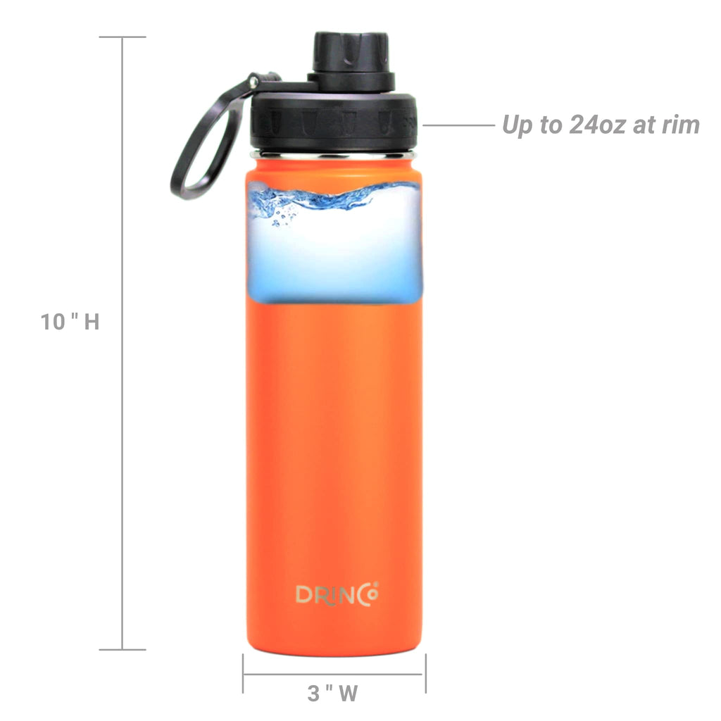 DRINCO® 22oz Stainless Steel Sport Water Bottle - Orange Mercantile Mountain
