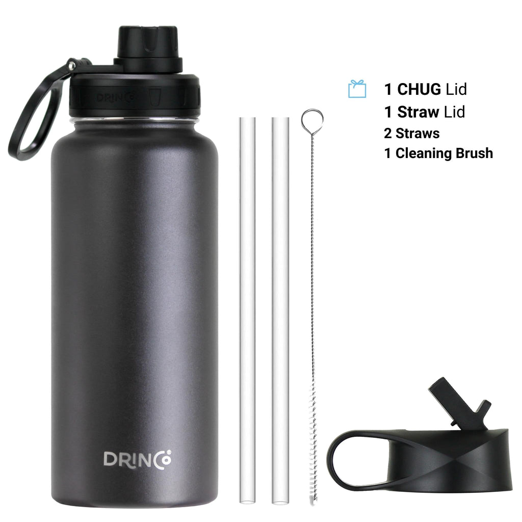 DRINCO® 32oz Stainless Steel Water Bottle-Thin Green-Black Mercantile Mountain