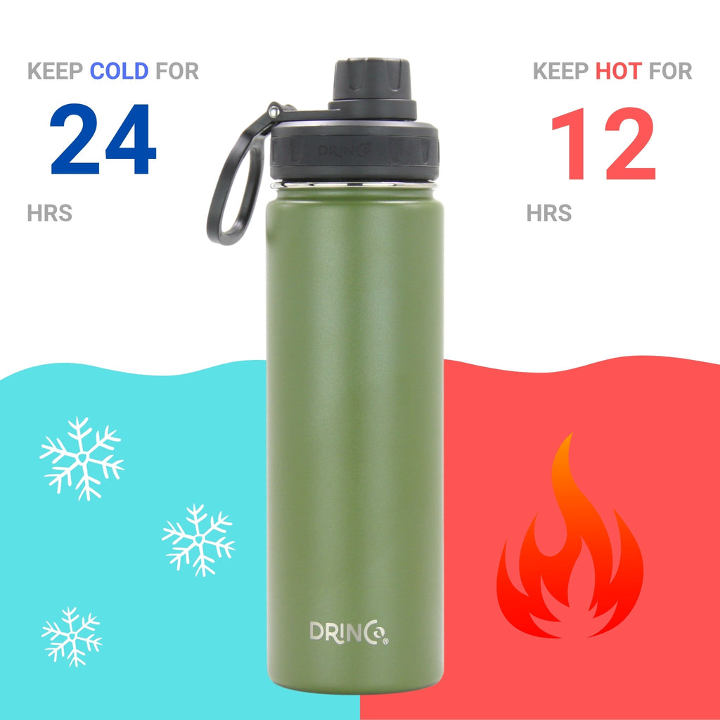 DRINCO® 22oz Stainless Steel Sport Water Bottle - Forest Mercantile Mountain