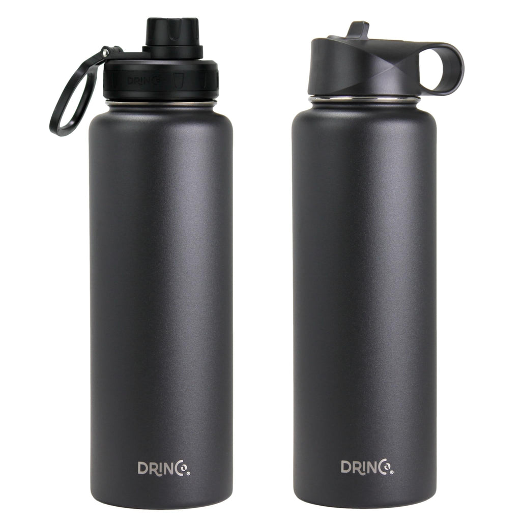 DRINCO® 40oz Stainless Steel Sport Water Bottle - Black Mercantile Mountain