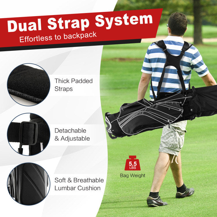 Golf Stand Cart Bag with 6-Way Divider Carry Pockets Mercantile Mountain