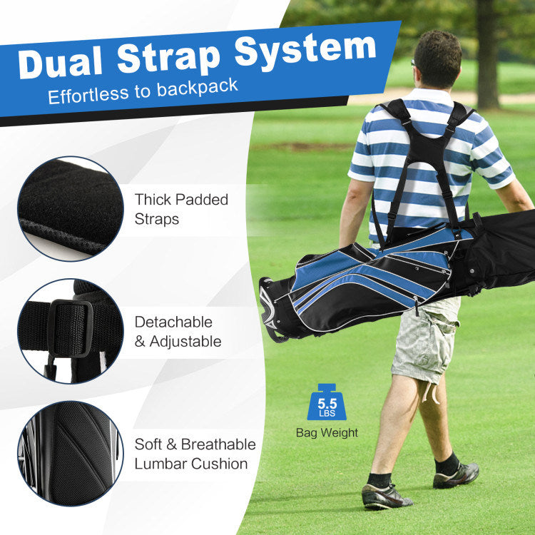 Golf Stand Cart Bag with 6-Way Divider Carry Pockets Mercantile Mountain