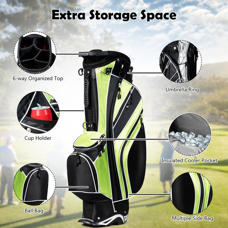 Golf Stand Cart Bag with 6-Way Divider Carry Pockets Mercantile Mountain
