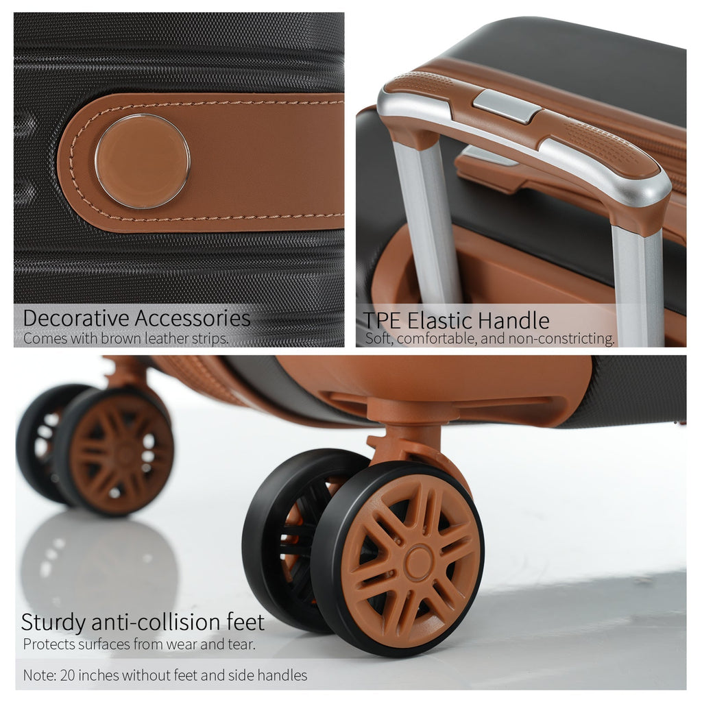 4 Piece Luggage Set Suitcase Set, ABS Hard Shell Lightweight Expandable Travel Luggage with 4 Packing Cubes, TSA Lock, Spinner Wheels for Men Women(16/20/24/28) Mercantile Mountain