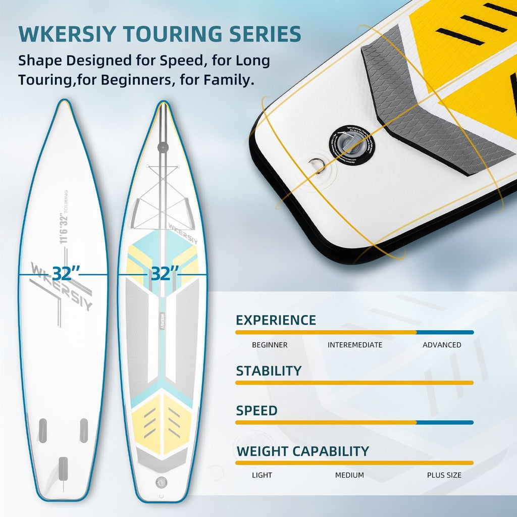 inflatable paddle board 11'6 touring Sup including sup paddle, paddleboard backpack, pump, leash Mercantile Mountain