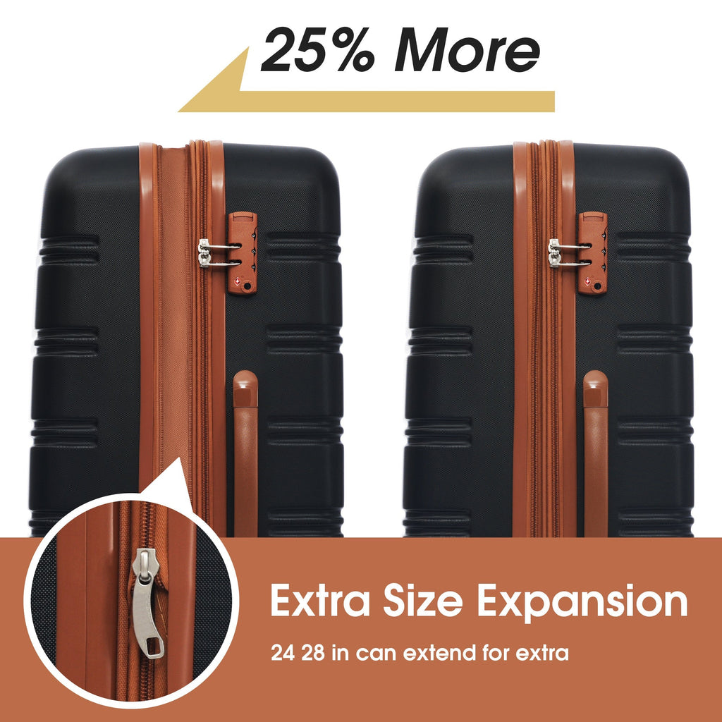 Hardshell Luggage Sets 2Pcs + bag Spinner Suitcase with TSA Lock Lightweight 20" + 24" Mercantile Mountain