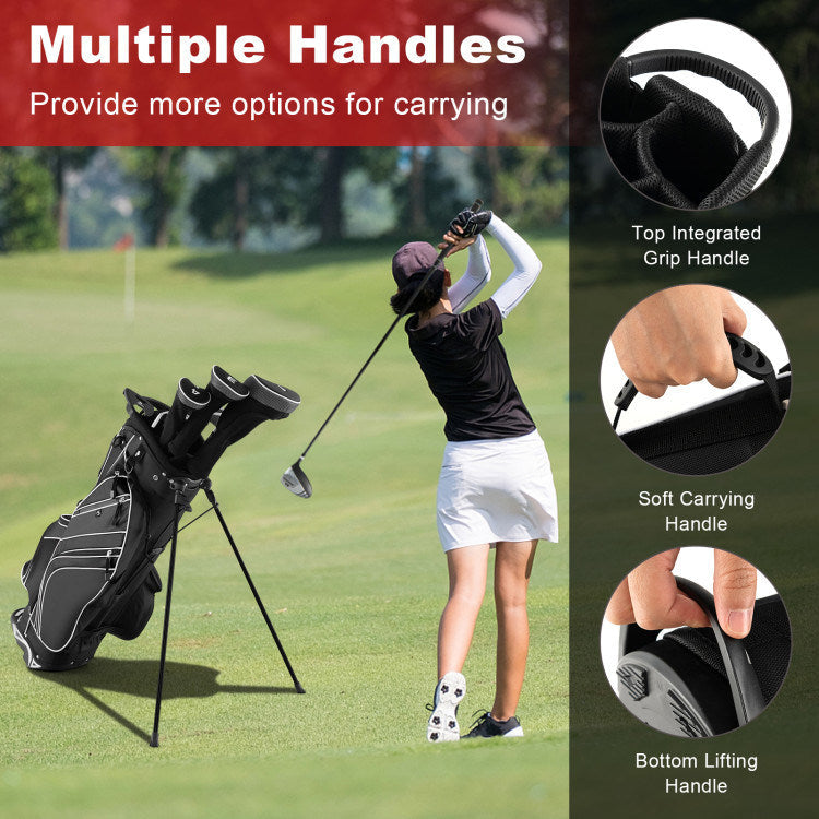 Golf Stand Cart Bag with 6-Way Divider Carry Pockets Mercantile Mountain