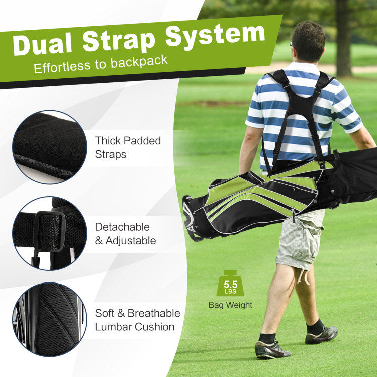 Golf Stand Cart Bag with 6-Way Divider Carry Pockets Mercantile Mountain