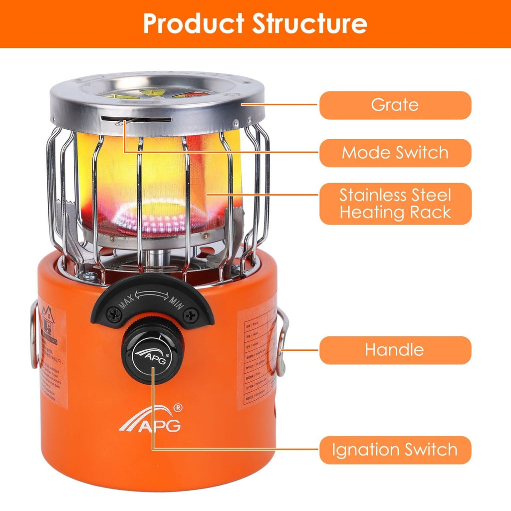 2000W 2-in-1 Gas Tent Heater and Camping Stove Mercantile Mountain