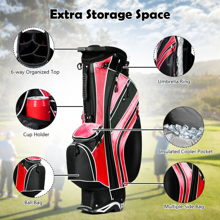 Golf Stand Cart Bag with 6-Way Divider Carry Pockets Mercantile Mountain